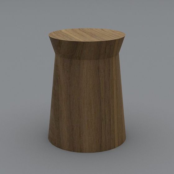 Low-Poly Round Wooden Stool 3D model for Modern Aesthetics