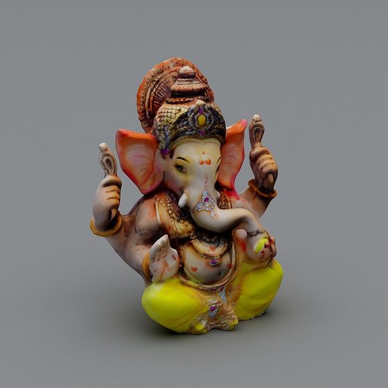 Stunning Low-Poly Ganesha 3D Model