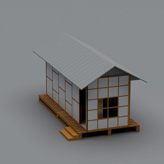 Eastern-Style Mountain Cottage 3D Model