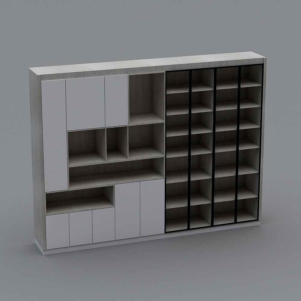 Modern Minimalist 3D Bookshelf Model