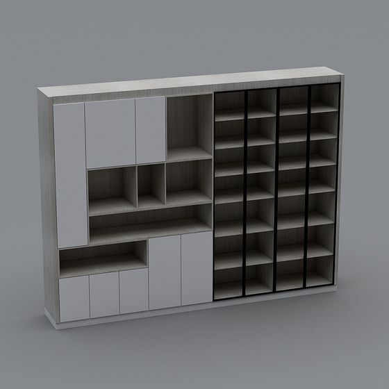 Modern Minimalist 3D Bookshelf Model