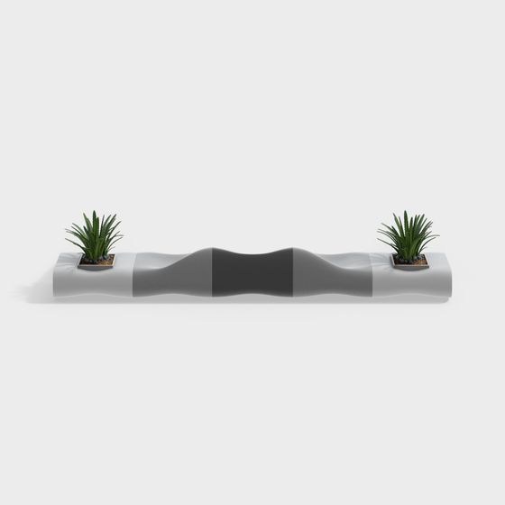 Wavy Bench 3D model for Creative Projects
