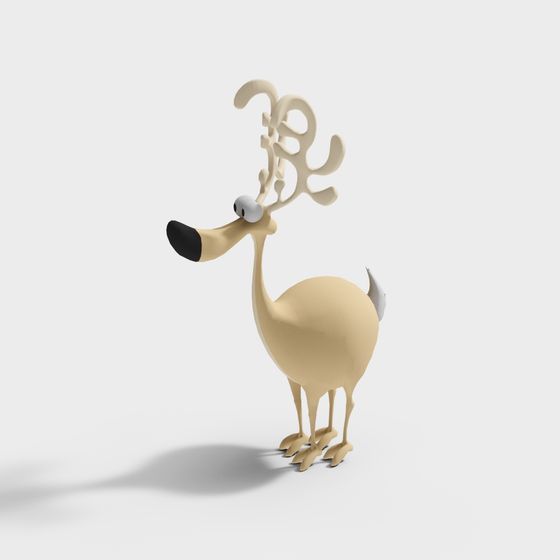 Charming Low-Poly Reindeer 3D model for Winter Scenes