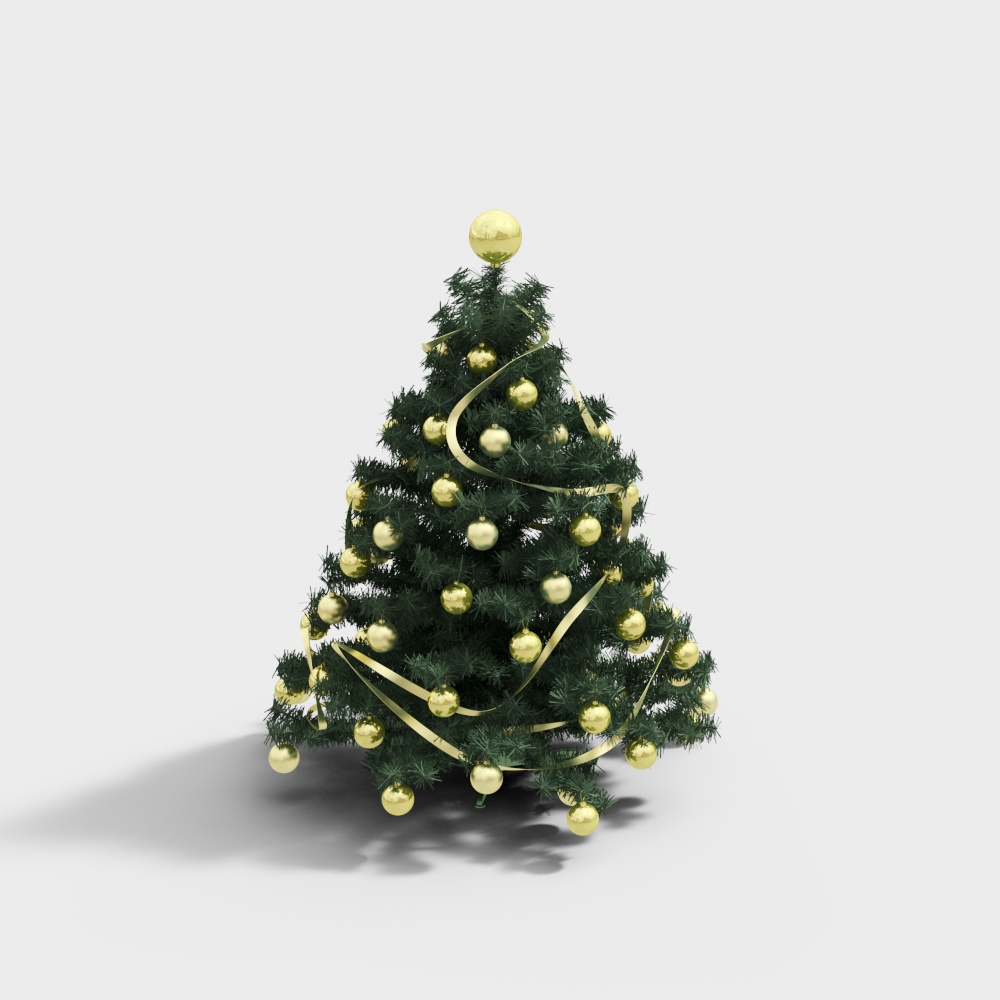 Stylish Christmas Tree 3D Model – Festive Low-Poly Design