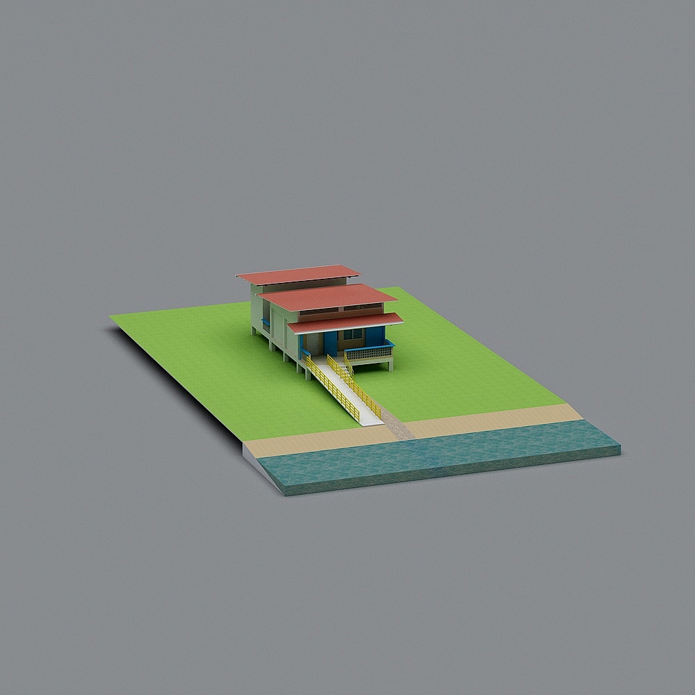 Beachside Vacation House 3D Model