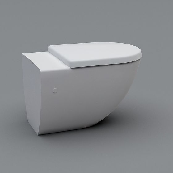 Stylish Wall-Mounted Toilet 3D model