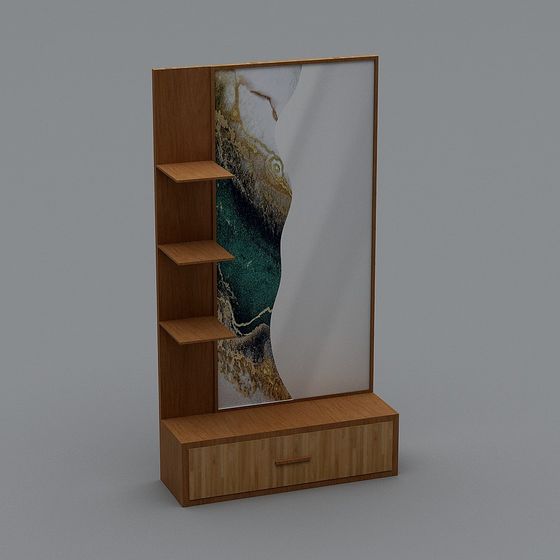 Artistic Shelf 3D model for Modern Interior Design
