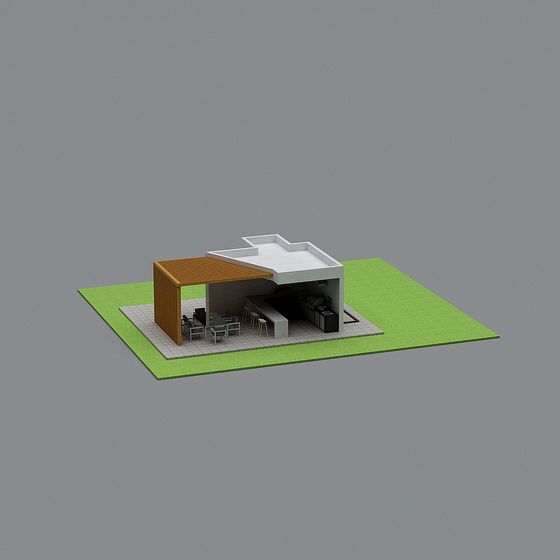 City Cottage 3D model - Modern Low Poly Design