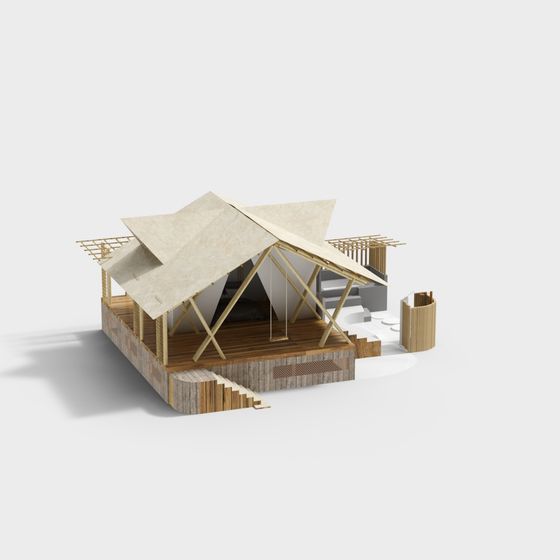 Mountain Cabin 3D model - Modern Design