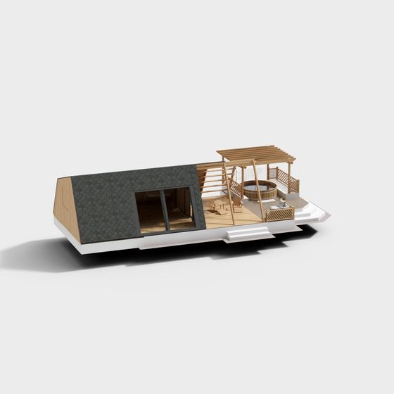 Low-Polygon Modern House 3D model