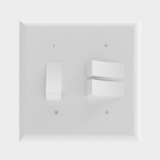 Minimalist Light Switch Plate 3D model