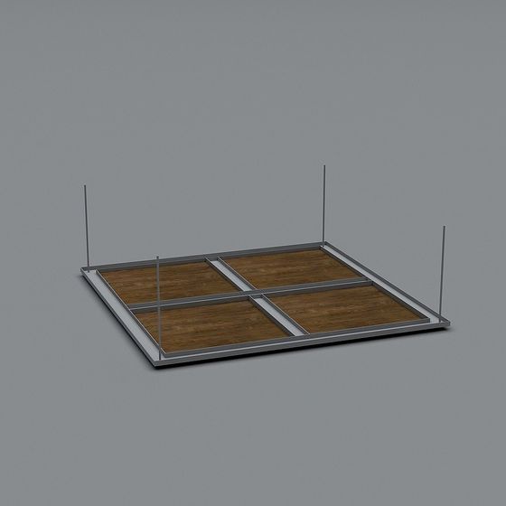 Industrial Floor 3D Model in Low-Poly Style