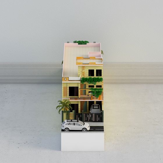 Urban Oasis Low Poly 3D Model