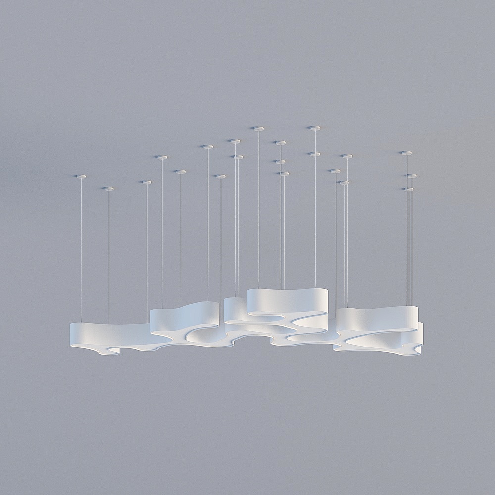 Sleek Modern Pendant Light 3D model