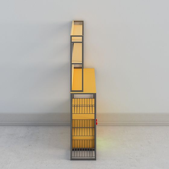 Modern Geometric Bookshelf 3D model