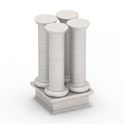Column Cap 3D Model in Gray Finish