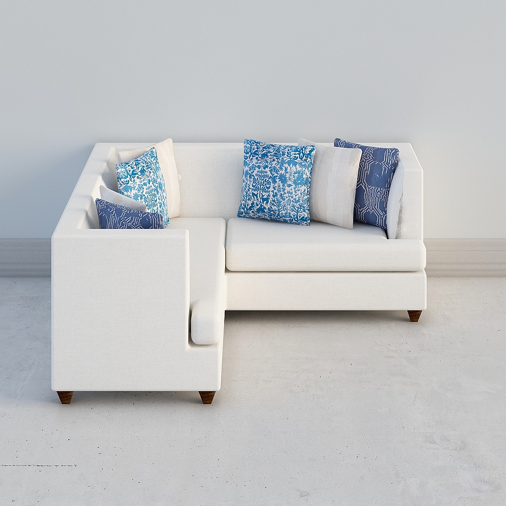 Urban Comfort Low-Poly Sofa 3D model