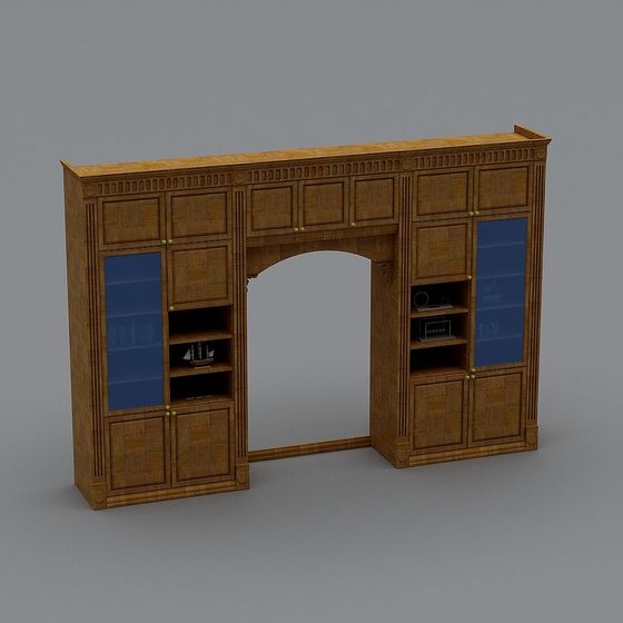 Retro Bookshelf 3D model