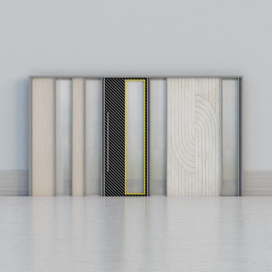 Modern Low-Polygon Door Panel 3D model