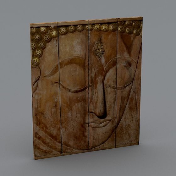 Elegant Buddha Relief Sculpture 3D model