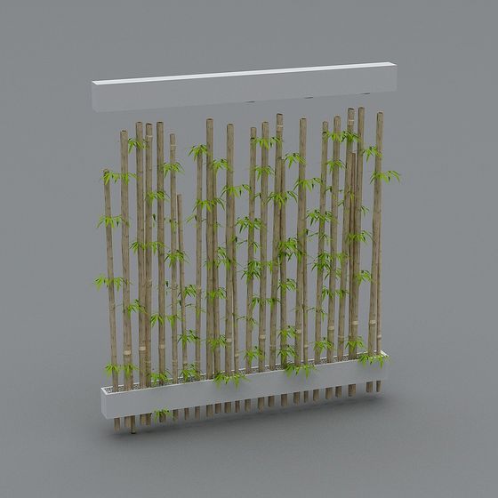 Realistic Bamboo Fence 3D model