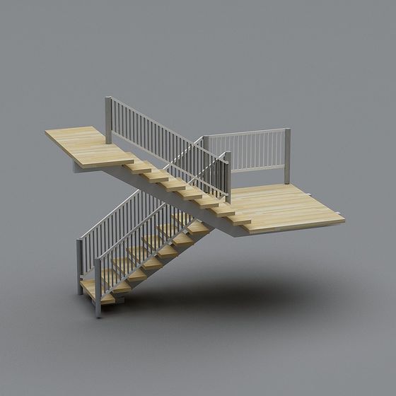 Stunning Low-Polygon Floating Staircase 3D model