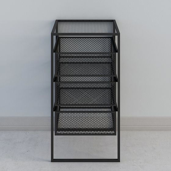 Industrial Style Metal Bookshelf 3D model