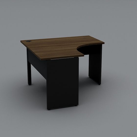 L-Shaped Office Desk 3D Model