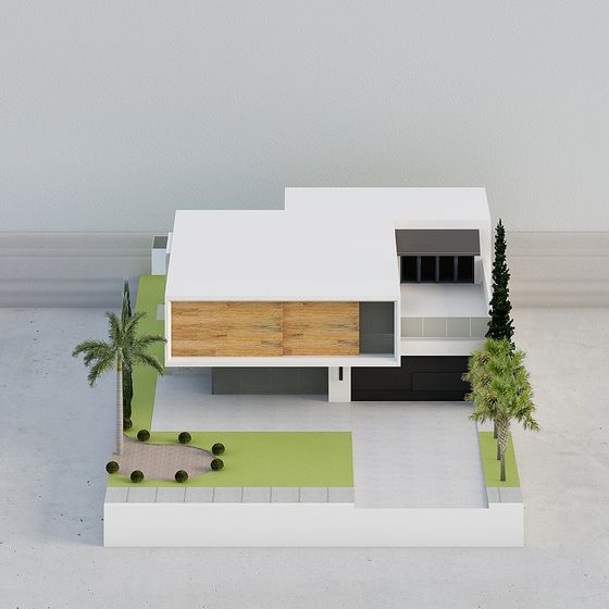 Urban Oasis Low-Polygon Modern Residential 3D model