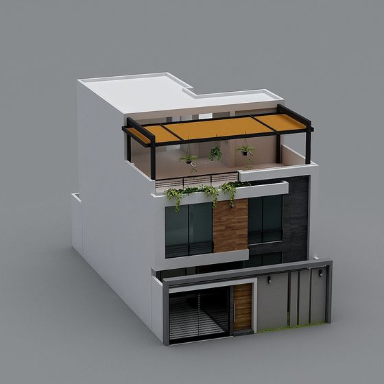 Urban Oasis Low Poly 3D model