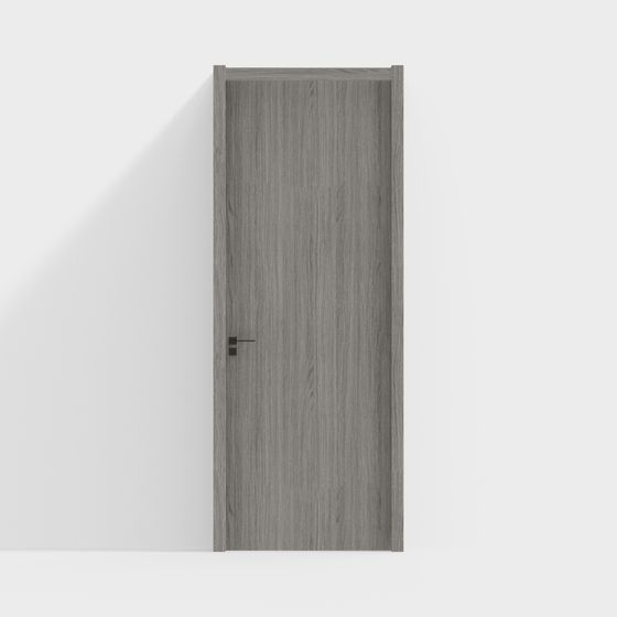 Stylish Gray Wooden Door 3D model for Interiors
