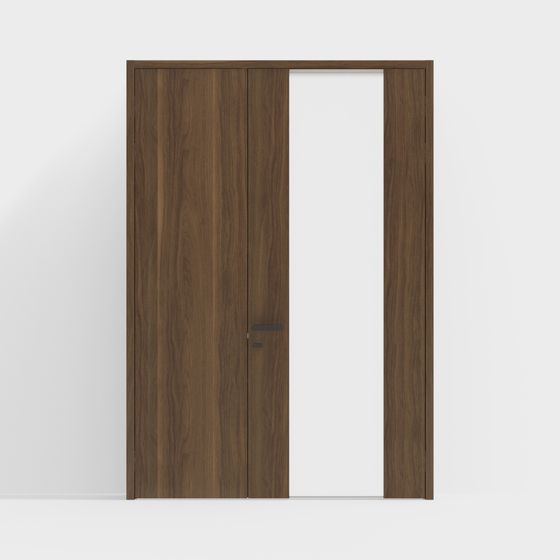 Modern Walnut Door 3D model for Creative Use