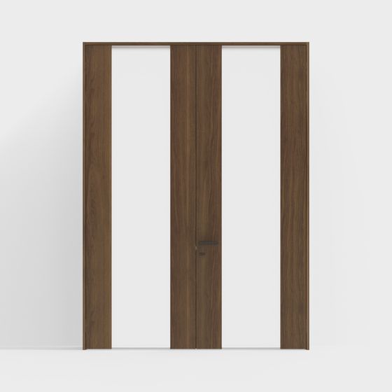 Stylish Wooden Sliding Door 3D model