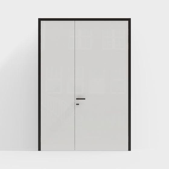 Glass Double Door 3D model for Modern Interiors