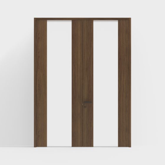 Modern Walnut Door 3D model