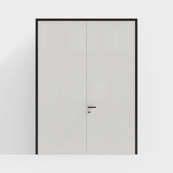 Elegant Glass Double Door 3D model