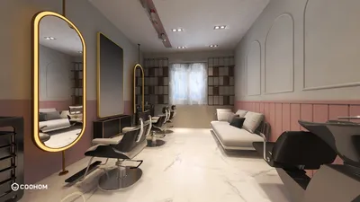 Modern Beauty Salon Design: Elegant Interior with Functional Layout