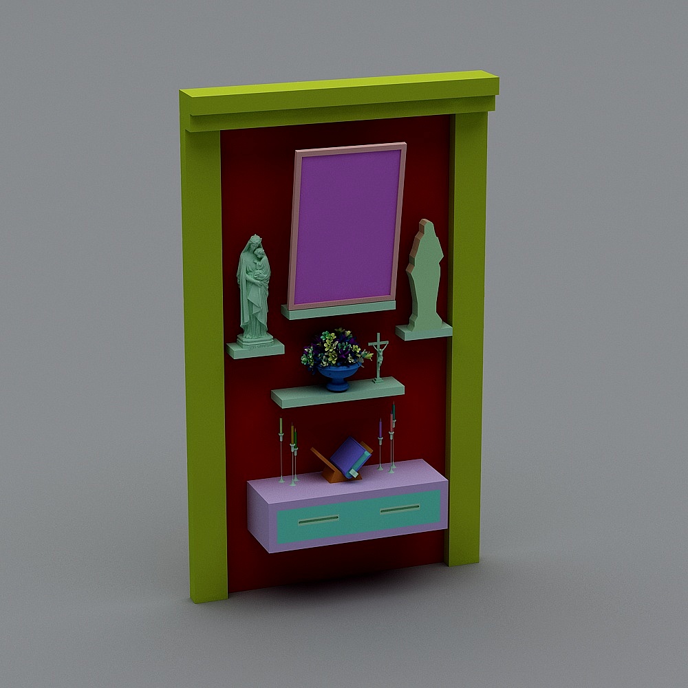 Colorful Religious Altar 3D model