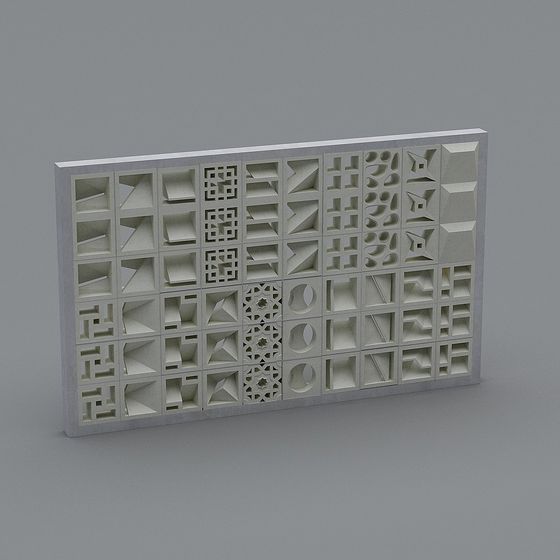 Geometric Wall Panel 3D model