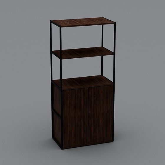 Stylish Low-Polygon Bookshelf 3D model