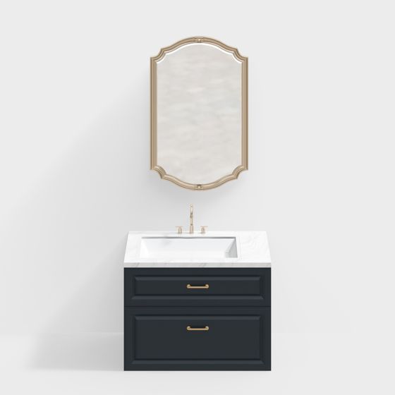 Elegant Bathroom Cabinet 3D Model for Modern Design
