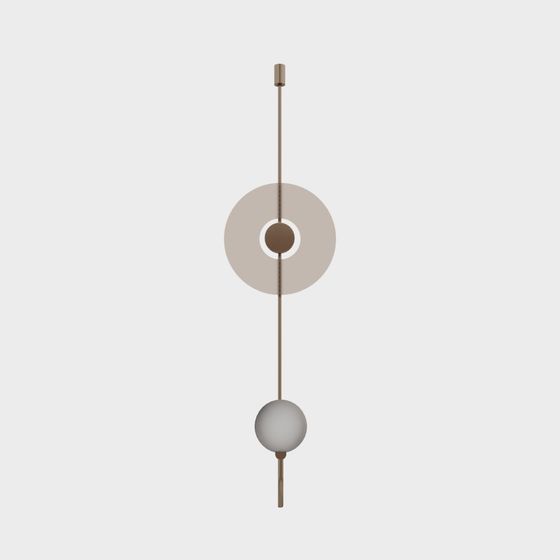 Brown French Wall Lamp 3D Model