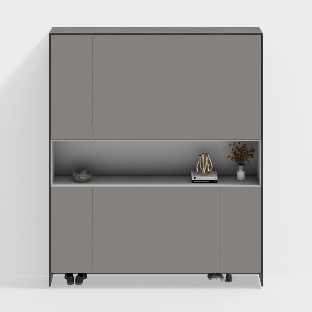 The middle and lower hollows of the shoe cabinet have 5 mid-tones