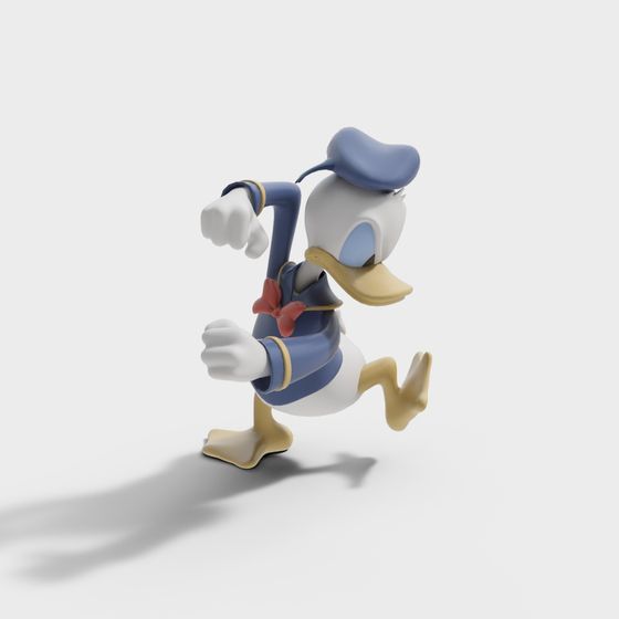 Vibrant Donald Duck Low-Poly 3D Model