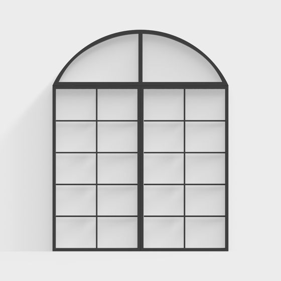 Low-Polygon Arch Window 3D Model