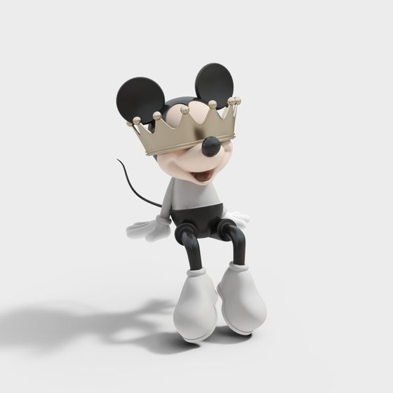 Mickey the King Low-Poly 3D Model