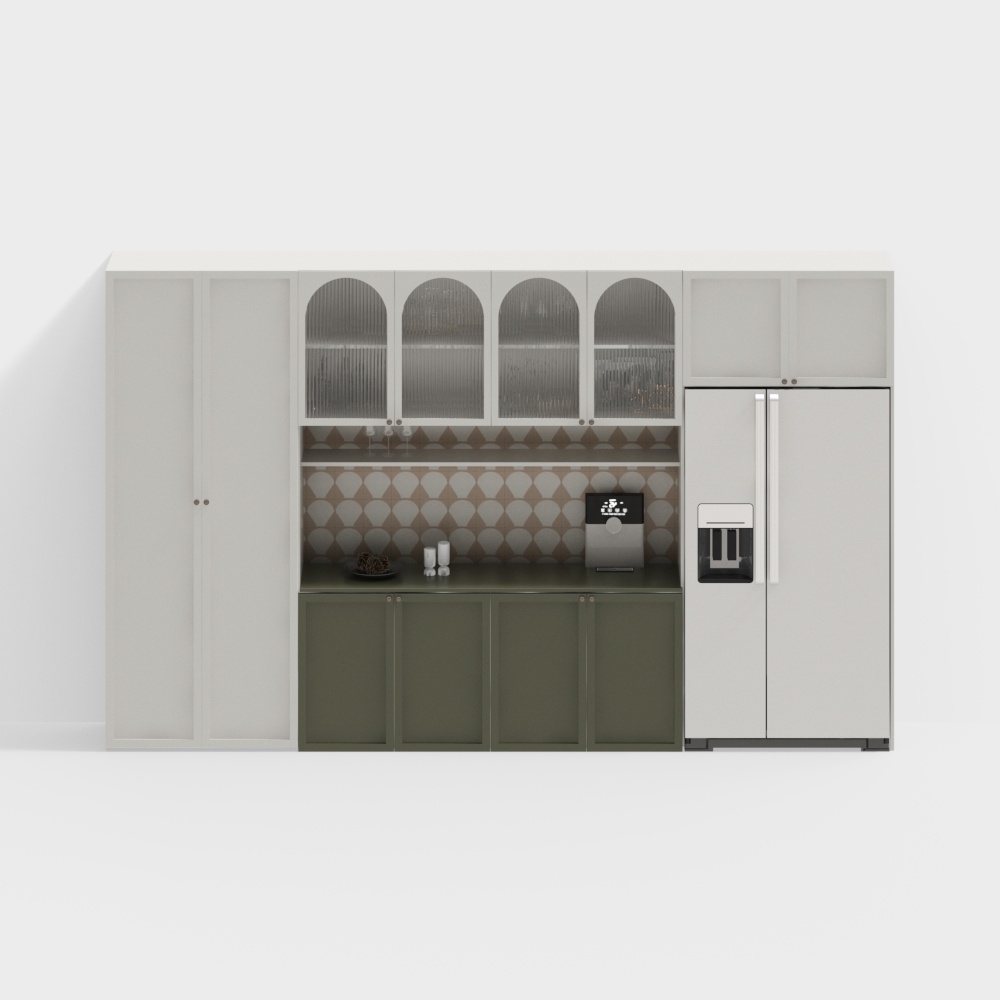 Urban Bar Cabinet 3D Model – Minimalist Vintage Style