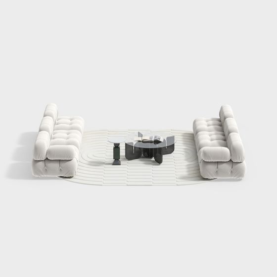 Stylish Urban Living Room 3D model