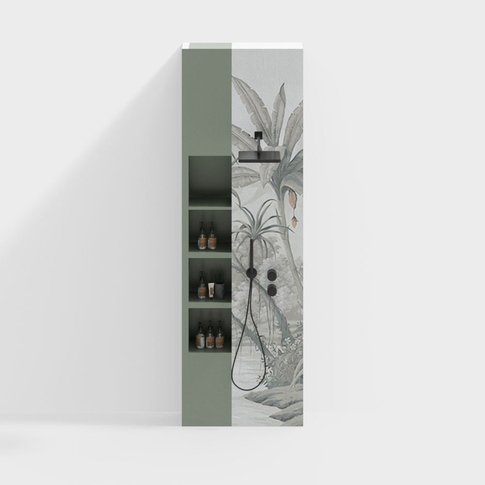Tropical Rainforest Bathroom Vanity 3D Model – Nature-Inspired Design