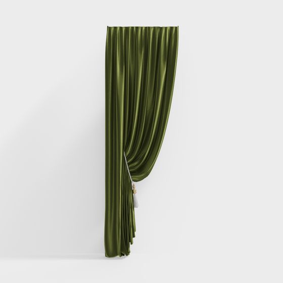 Elegant Silk Curtain 3D model